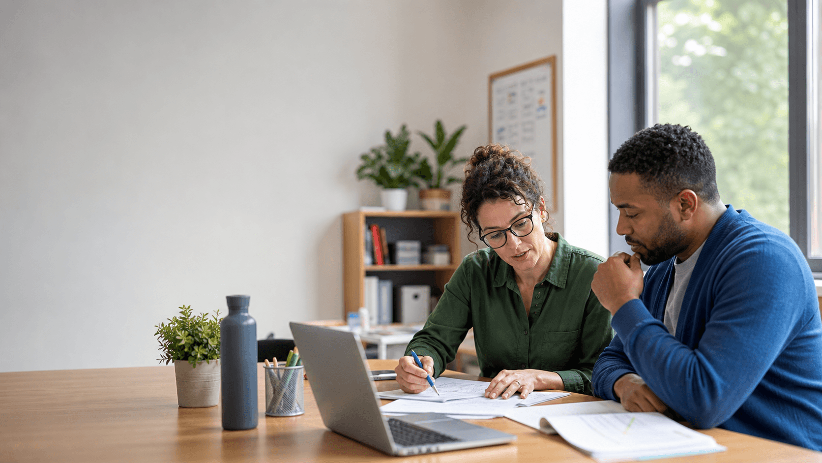 A teacher and a working professional using EnhanceTools during their day